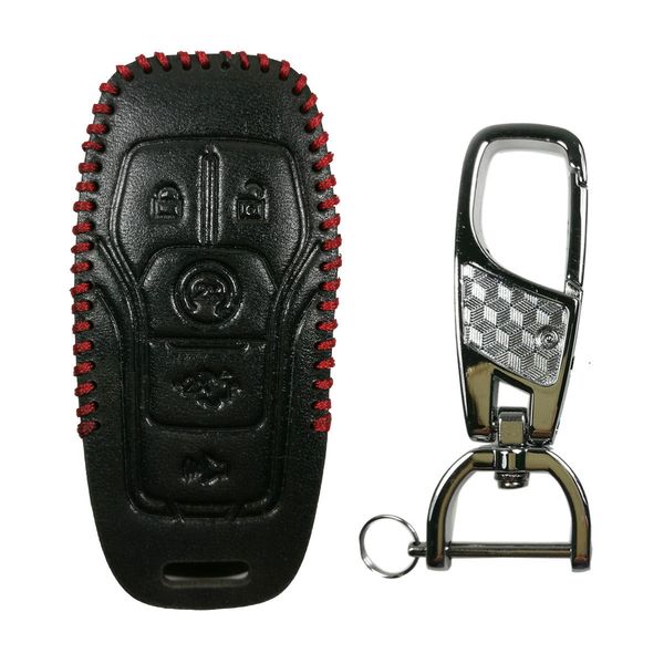 

leather Key Fob Cover Case for Ford 2018 F-150 LINCOLN FUSION MKZ MUSTANG MKC