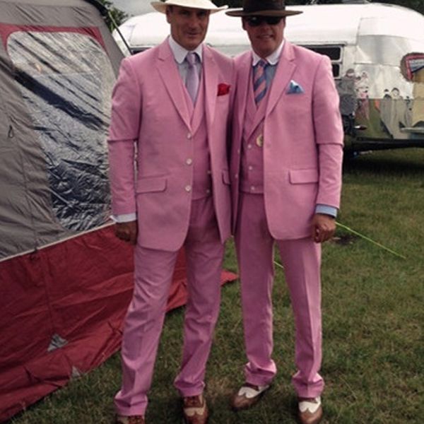 

розовый вечер партии мужские костюмы три кусок куртки брюки жилет зубчатый отворот классический fit сшитое свадебный groom смокингах 2018, Black;gray