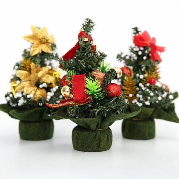 

20cm artificial mini christmas small tree with jewelry house festival christmas party decoration supplies