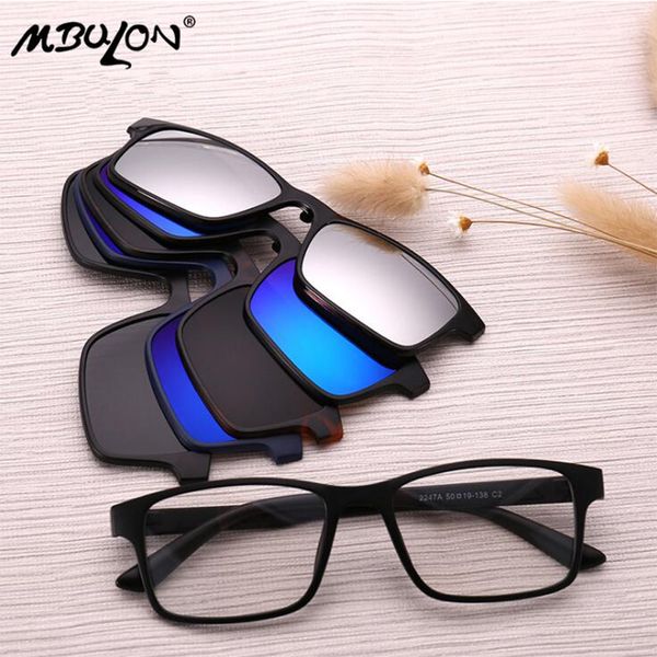 

mbulon ретро поляризованные очки установить мода клип на зеркало солнцезащитные очки магнитные рамки мужчины clear оптические очки, White;black