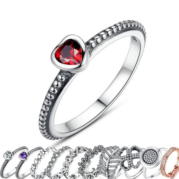

silver color dazzling infinity clover heart female ring finger ring for women engagement jewelry valentine gift, Slivery;golden