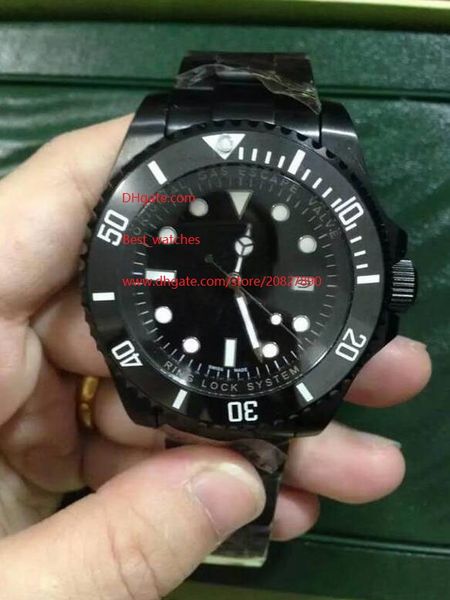 

watch 44mm sea-dweller 116660 ceramic bezel black pvd case asia 2813 movement mechanical automatic mens watches, Slivery;brown