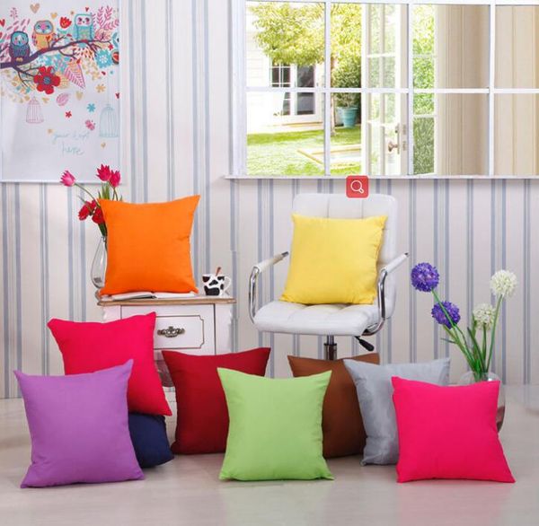 

2018 pillowcase pure color polyester white pillow cover cushion cover decor pillow case blank christmas decor gift 45 * 45cm home sofa throw