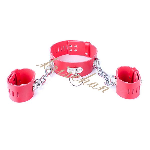 

love chain gear bondage fetish meta heavy lockable adults positioning shacklesjouets restraint sexuelstoys slave adults leather red twcx