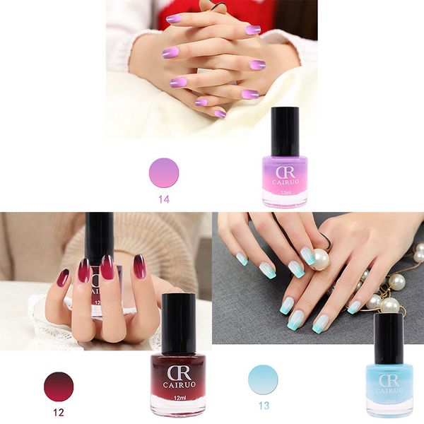 

1pc nail gel polish changing color with temperature health nontoxic varnish thermal nail art oil 12ml 9 colors