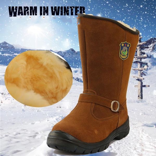 

30 degree winter men's fur snow boots tactical training outdoors camping keep warm snowfield waterproof non-slip hunting shoes