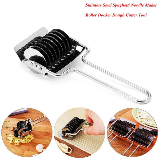 

stainless steel spaghett noodle maker lattice roller docker dough cutter tool kitchen helper diy dough cutting tools