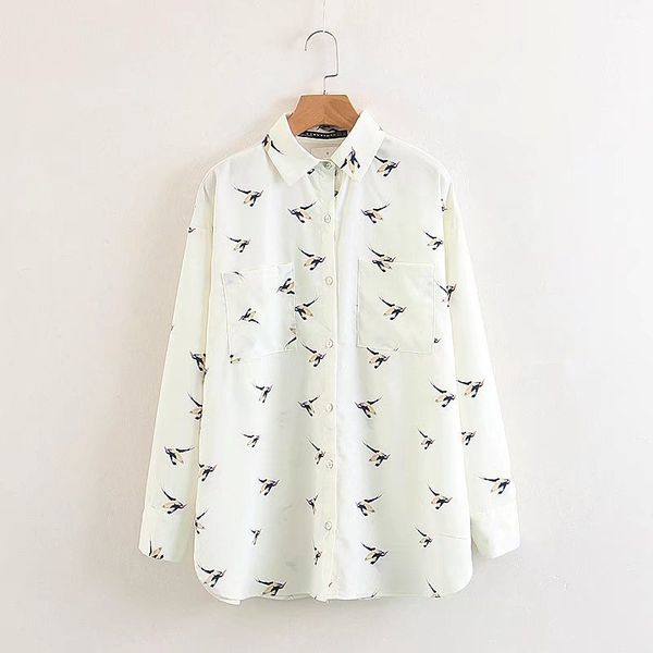 

EURO HOT NEW ARRIVAL WOMEN CLOTHES FASHION LADY'S TURN DOWN BLOUSE LONG SLEEVE ANIMALS PRINT CHIFFON BLOUSE WOMEN TOPS BLOUSE & SHIRTS