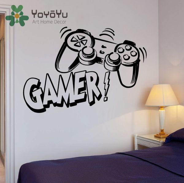 Decalcomanie da muro Videogiochi BoysGamer Gaming Joystick Home Decor Mural Art Teen Boys Bedroom Decor Wall Sticker NY-92