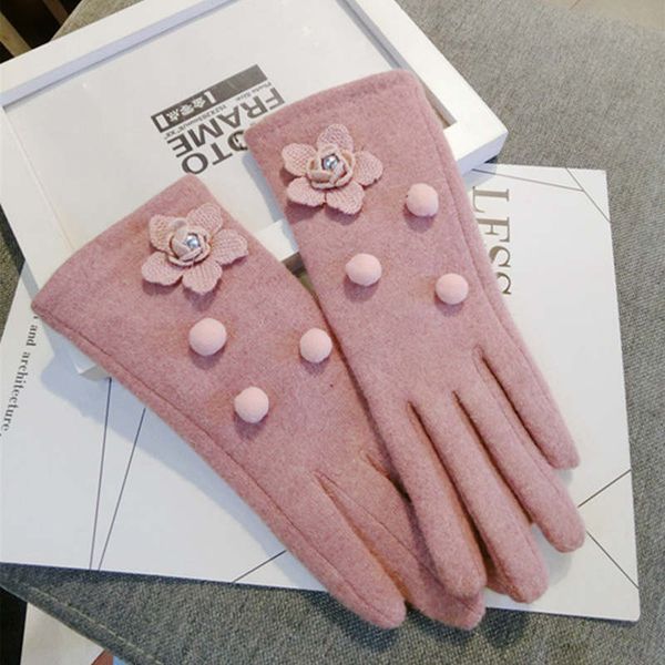 

women warm winnter gloves cashmere touch screen mittens ladies elegant office eldiven thick soft wrist guantes fille luvas gift, Blue;gray