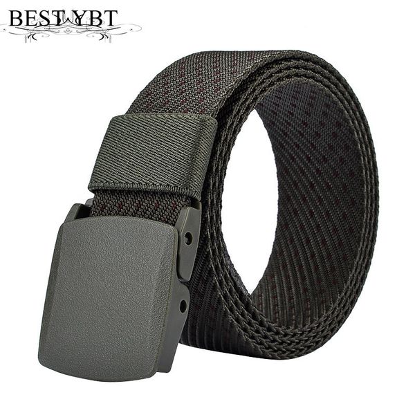 

ybt belt nylon plastic smoother buckle women belt adjustable waistband outdoor cowboy pants men selling, Black;brown
