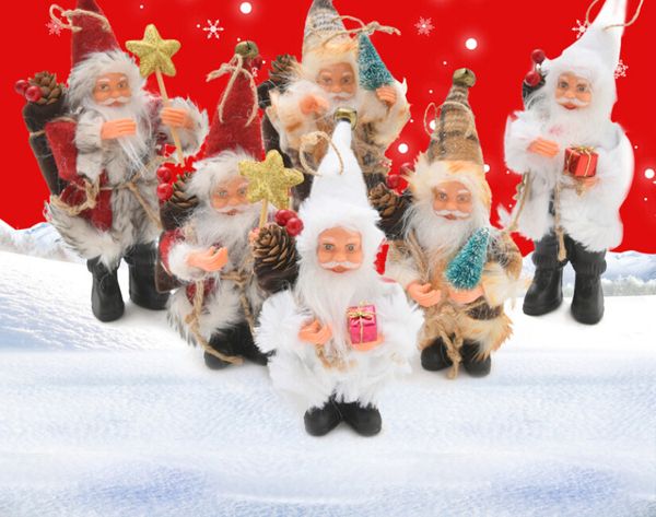 

wholesales christmas decorations standing posture flannel santa claus doll christmas scene pendant furnishings gifts