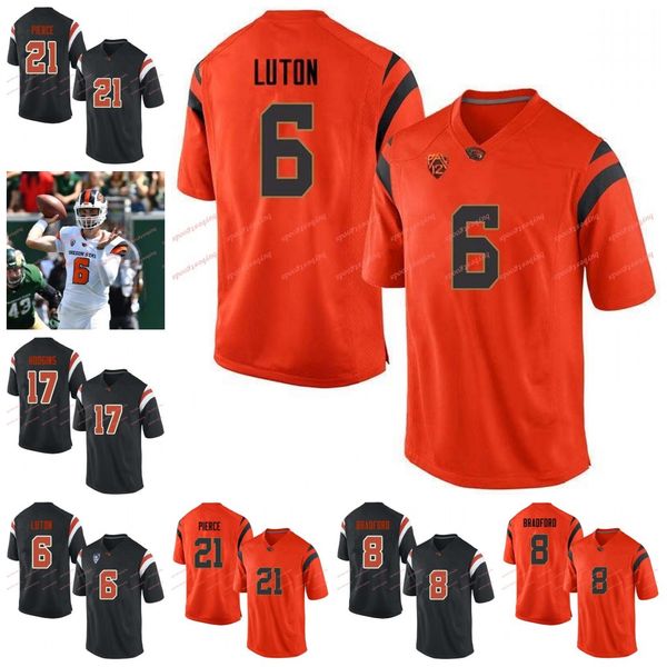 

custom ncaa oregon state beavers college football #6 jake luton 21 artavis pierce 8 trevon bradford 17 isaiah hodgins 18 hernandez jerseys, Black;red