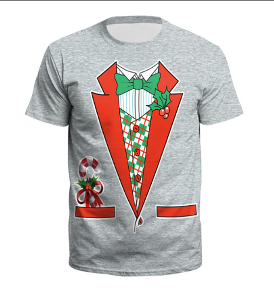 

fashion christmas present t-shirt 3d printed women/men short sleeve t-shirt casual k343, White;black