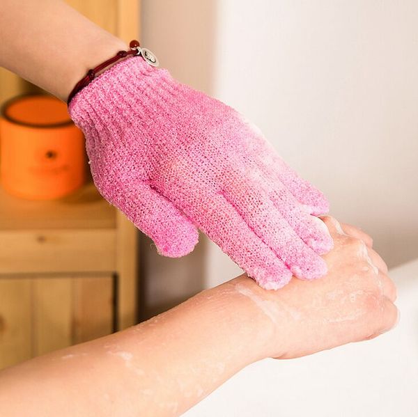 

2 pcs shower bath gloves exfoliating wash skin spa massage body scrubber cleaner