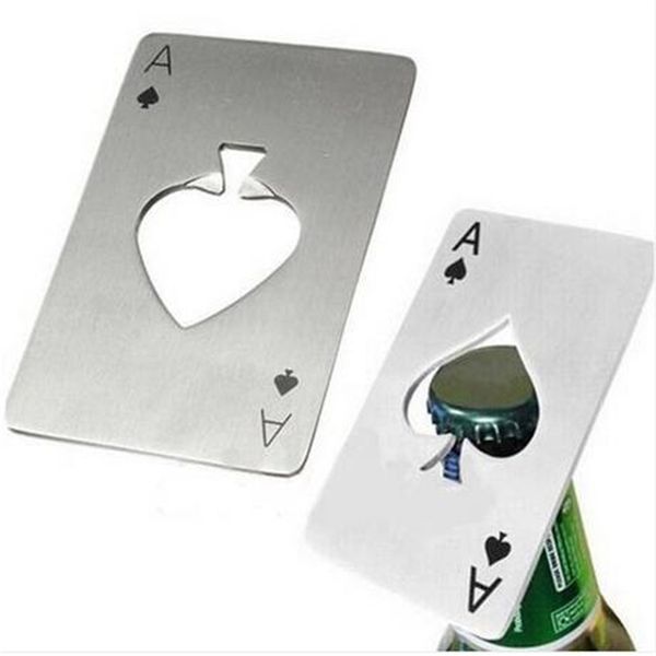 

wholesaes portable stainless steel poker ace of spades bar tool beer bottle cap opener