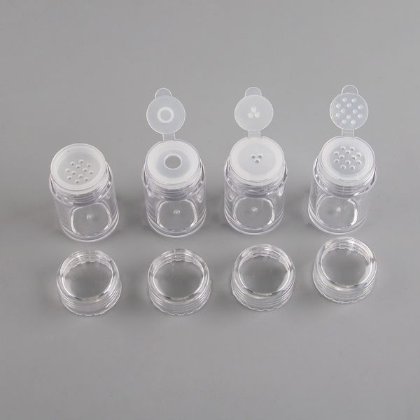 

Multi purpo e 10ml loo e powder jar glitter container co metic bottle with 1 3 12 hole clear pla tic packing bottle