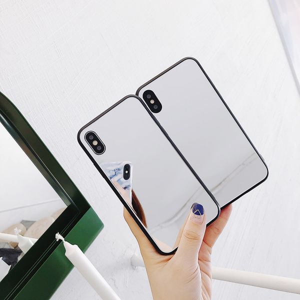 

2018 lady style for iphone briefcase mirror makeup cover tempered glass case for goophone x desinger phone case