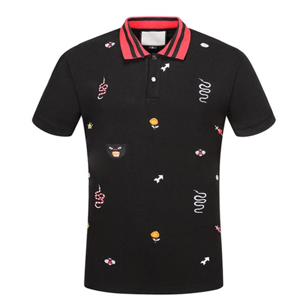 

Spring Luxurys Italy Tee T-Shirt Designer g Polo Shirts Casual Embroidery Garter Snakes Little Bee Printing Clothing Mens Brands Polo Shirt