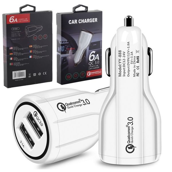

For iphone x am ung car charger dual u b port 2 4a real led light car charger adapter for ipad iphone 6 7 8 htc android phone gp mp3