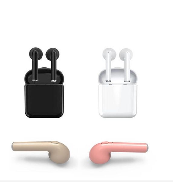 

I7 cell phone bluetooth earbud wirele mobile phone head et with mic tereo v4 2 headphone for iphone android with retail package