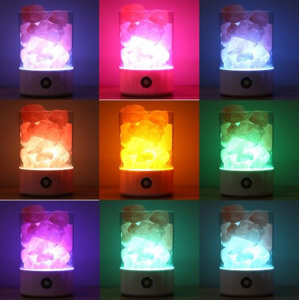 

USB Соляная лампа Портативный дизайн Красочный Changing Crystal Light Natural Гималайский Сенсо