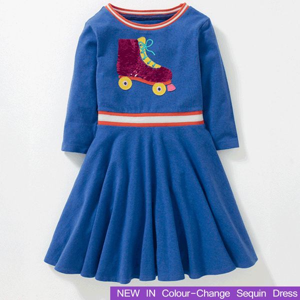 

2018 new girls dress sequin colour-change dresses winter girl clothing fashion brand kids clothes children costume 2 4 6 8 10 y y1891409, Red;yellow