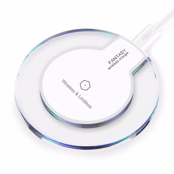 Vendita calda 5V 2A Crystal Charging Pad Ricevitore caricabatterie wireless Qi per Samsung S7 Edge S6 iPhone 6 7 Smartphone universale