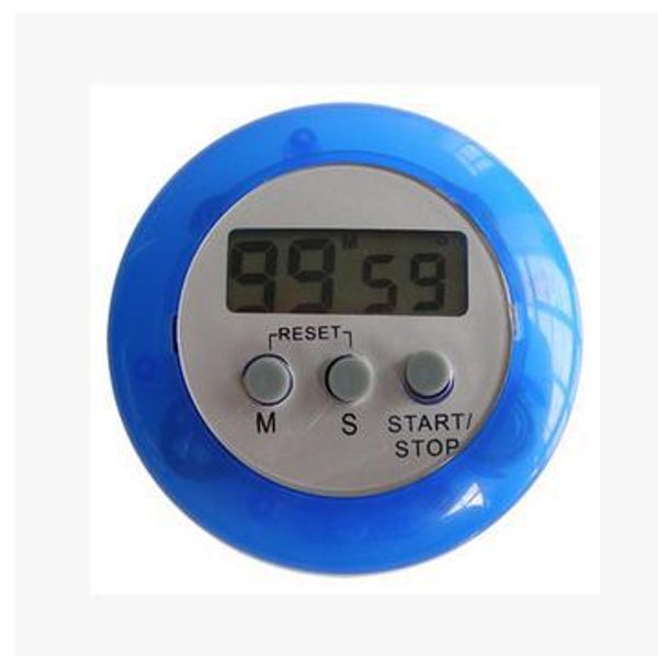 

sell lcd digital kitchen timer portable round magnetic countdown alarm clock timer with stand kitchen tool 5 colors 300pcs