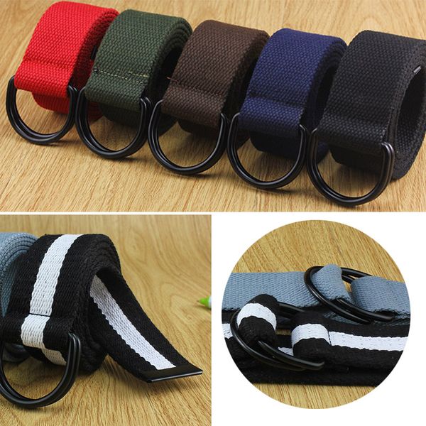

1 pcs belt true women tactical canvas buckle men belt double, Black;brown
