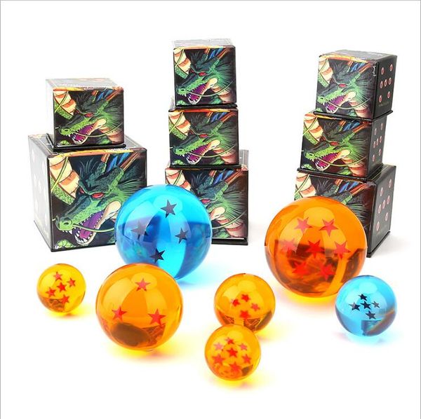 

color boxed 1pcs 7.6cm dragon ball z star crystal ball pvc figure toy dragonball z toy 1 ~ 7 star selectable boxed great gift orange & blue