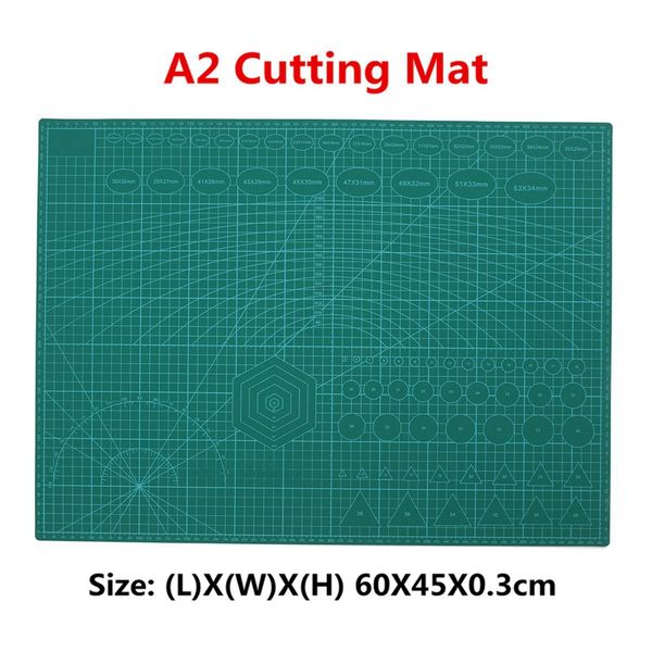 

a2 pvc non slip pad double printed self healing cutting mat craft quilting scrapbooking board patchwork fabric paper craft tools, Black