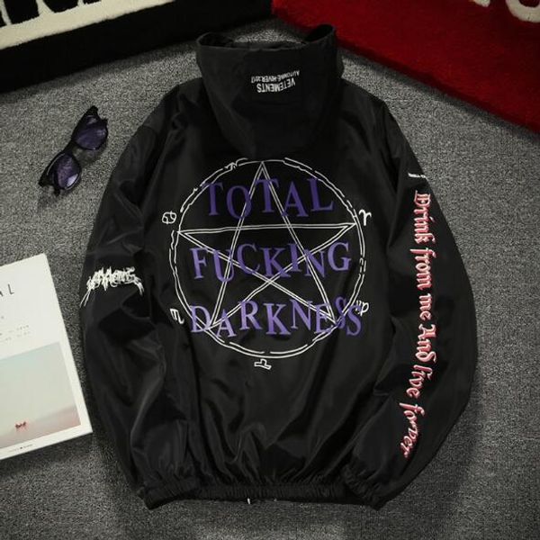 

Лето Любовник Печати Тонкий Ветровка Пальто С Капюшоном Тонкий Куртка Подросток