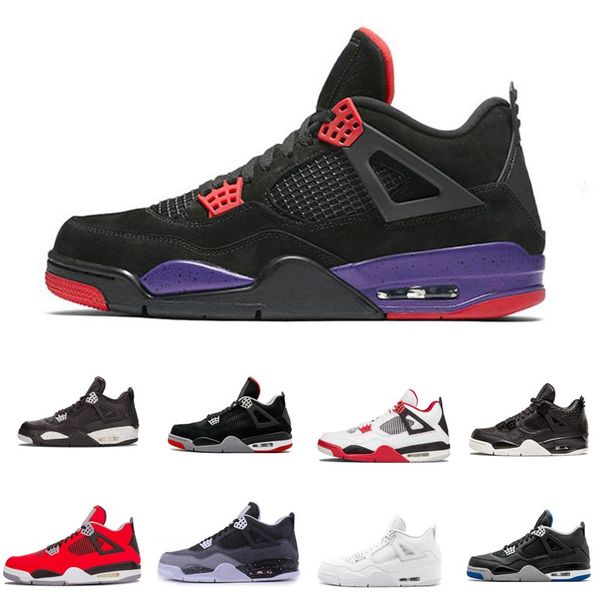 

2018 4 mens basketball shoes 4s pure money royalty white cement bred military blue fire red bred men trainers sports sneakers size 8-12, White;red