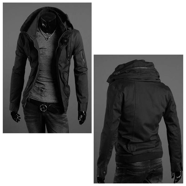 

fashion sportswear solid color men's casual jacket 1pcs men's jackets, Black;brown