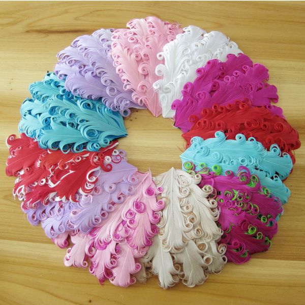 

new arrival europe and america pop curly feather pad kids headwear for children hair band solid headwear 6pcs/lot ing