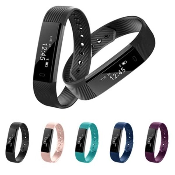 

Id115 mart bracelet fitne tracker tep counter activity monitor band alarm clock vibration wri tband for iphone android phone