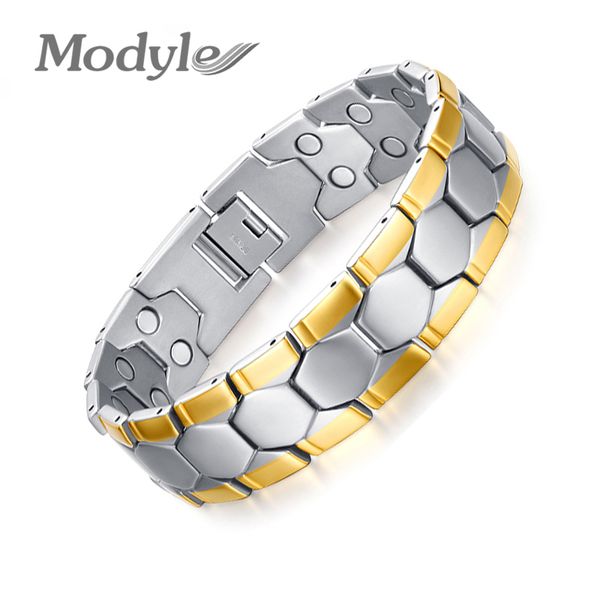 

modyle gold-color men bracelet jewelry energy health magnetic bracelets for man charm balance bracelets, Golden;silver