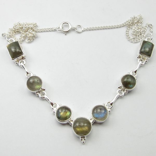 

silver blue labradorite necklace 17