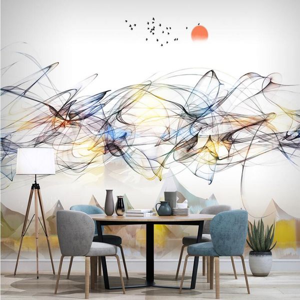 Acquista Personalizzato 3d Carta Da Parati Moderna Nuova Cinese 3 D Astratto Inchiostro Pittura Pittura Decorativa Tv Sfondo Muro Decorazione A 4062