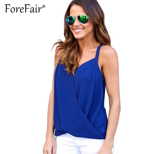 

forefair summer blusas women top backless stitch chiffon sheer t-shirt crisss cross v neck tops 2017 sexy halter vest, White