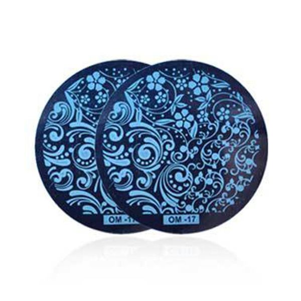 

nail round steel plates blue film nail printing template for art decorations, White
