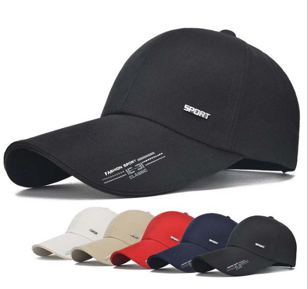 

men baseball caps style letter design outdoor sun hats adjustable back 11cm long visor leisure style, Blue;gray