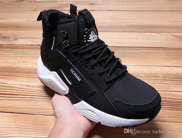 

air huarache x acronym city mid leather running shoes with zipper for men high cut huaraches 6 brand designer sports sneakers boots