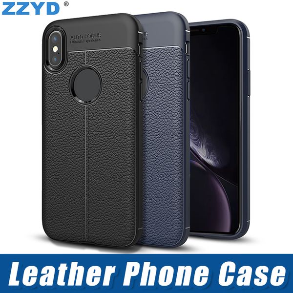 

zzyd soft tpu silicone case anti slip leather texture phone cases cover for ipx xs max 8 samsung note9 s8 s9