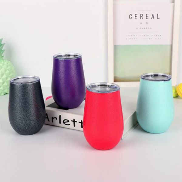 

12 унций яйцо кружка из нержавеющей стали чашки stemless пить кофе чашки чая бокалы для вина бутылка воды пиво кофе кружки падения