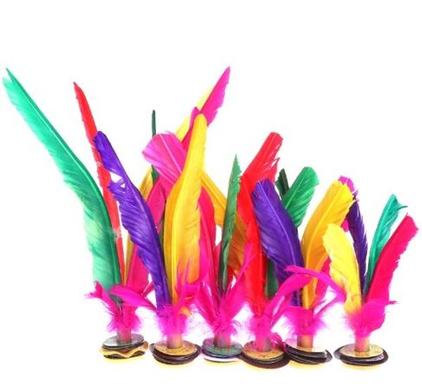 

22pcs/lot feather shuttlecock china jianzi foot kick hand wheel fancy feather shuttlecock fitness entertainment with high quality