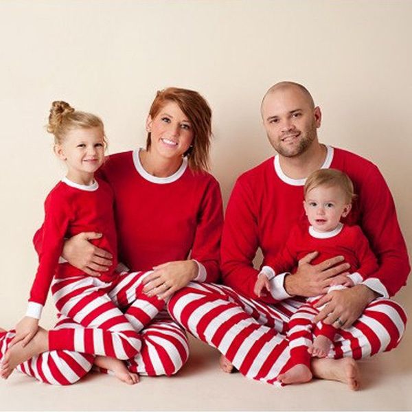 Família Matching Clothes Set Mulheres Crianças Pijamas Roupa de Noite Familiar correspondência Pajamas Natal Set Outfits Roupa família