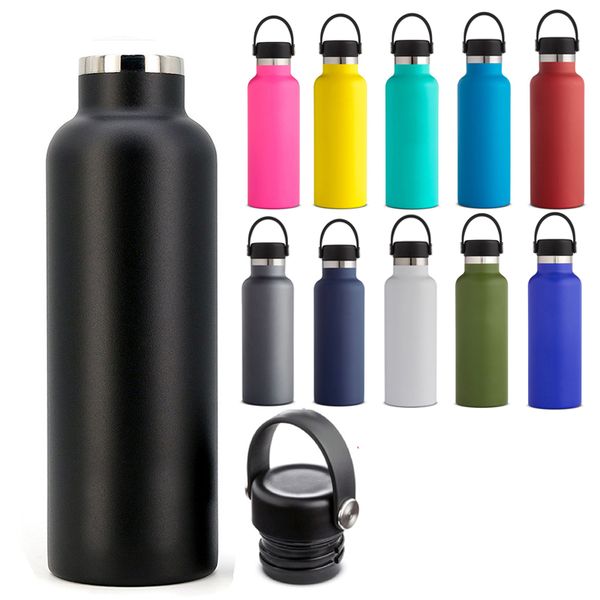 

18oz 350ml tainle teel vacuum in ulated water bottle new double wall leak port fla k mug cup mouth lid cap cup