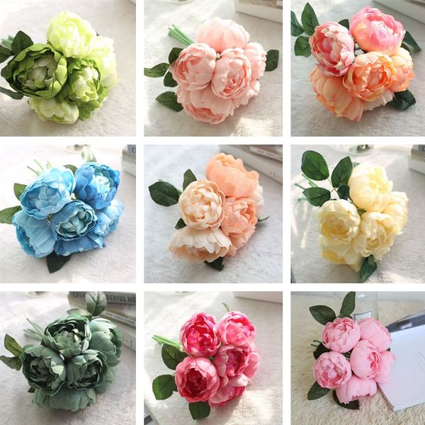 

10 colors peony artificial flowers peony imitation flowers wedding bride bouquet home party decorative flowers t2i251